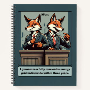 Präsidentenfox - Funny Political Satire Animal Notizblock