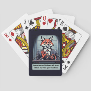 Präsidentenfox - Funny Political Satire Animal Spielkarten