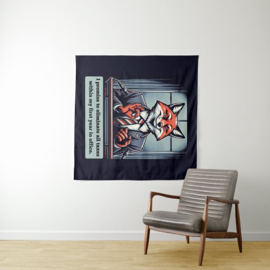 Präsidentenfox - Funny Political Satire Animal Wandteppich (Beispiel (Horizontal))