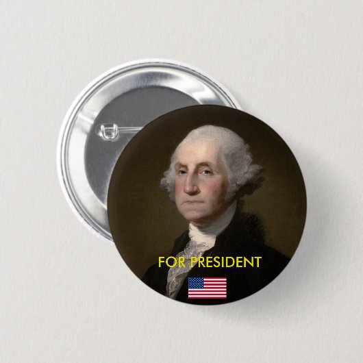 Präsidentenknopf: Washington für Präsidenten Button (Vorne & Hinten)