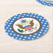 Präsidentensiegel Sterne Personalisieren Runder Pappuntersetzer (Angewinkelt)