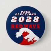 PRÄSIDENTENWAHL 2028 ROTE WELLE BUTTON (Vorderseite)