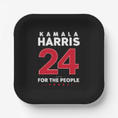 Präsidentin 47 Kamala Harris 2024 Unterstützung Fr Pappteller (Vorderseite)