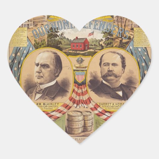 Präsidentschaftskampagne für das Vintage republika Herz-Aufkleber (Vorderseite)