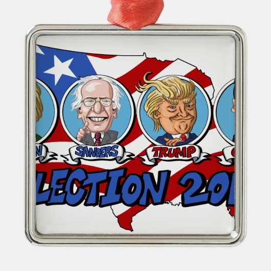 Präsidentschaftswahl 2016 silbernes ornament (Vorne)