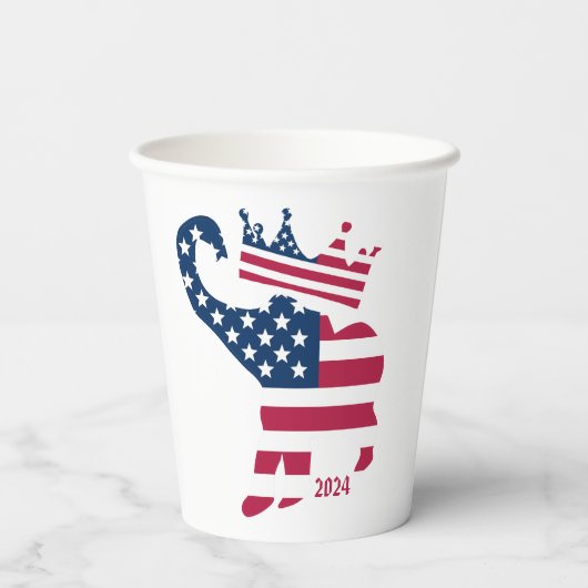 Präsidentschaftswahl 2024 Republikanischer Wahlsie Pappbecher (Rückseite)