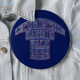 Präsidentschaftswahlen Harris Walz 2024 Button