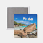 Praslin Seychellen Anse Lazio Beach gift Magnet (Vorderseite/Rückseite)