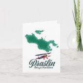 Praslin Seychellen Karte (Vorderseite)