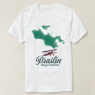 Praslin Seychellen Karte T-Shirt