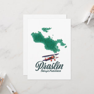 Praslin Seychellen Karte T-Shirt
