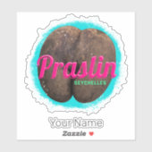 Praslin Seychelles Indischer Ozean Vintag Souvenir Aufkleber (Blatt)