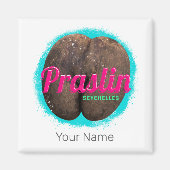 Praslin Seychelles Indischer Ozean Vintag Souvenir Magnet (Vorne)