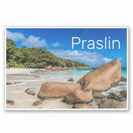 Praslin Seychelles Island Anse Lazio Beach Geschen Aufkleber (Vorderseite)