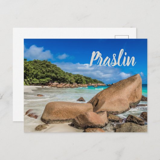 Praslin Seychelles Island Anse Lazio Beach Geschen Postkarte (Vorne/Hinten)