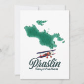 Praslin Seychelles Map T - Shirts Einladung (Vorderseite)