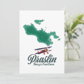 Praslin Seychelles Map T - Shirts Einladung (Stehend Vorderseite)