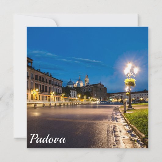 Prato della Valle am Abend in Padova, Italien (Vorderseite)