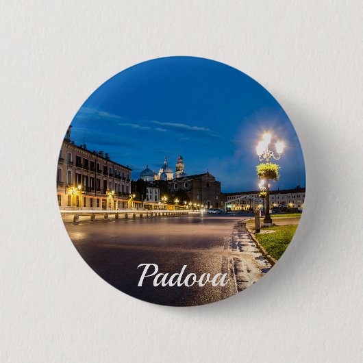 Prato della Valle am Abend in Padova, Italien Button (Vorderseite)