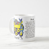 Pratt-Familienwappen einschließlich die Geschichte Kaffeetasse (Vorderseite Links)