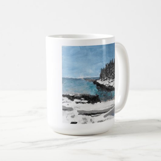Pratt's Island Beach, große Kaffee-Tasse Kaffeetasse (VorderseiteRechts)