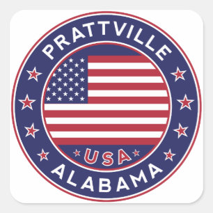 Prattville, Alabama Quadratischer Aufkleber