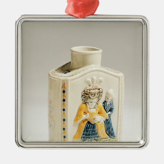 Prattware Teetransportgestell Silbernes Ornament (Vorne)