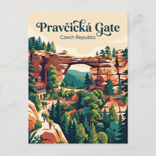 Pravčická Gate Tschechien Postkarte (Vorderseite)