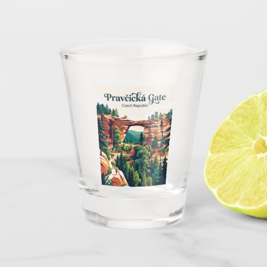 Pravčická Gate Tschechien Schnapsglas (Vorderseite)