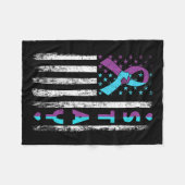 Prävention Bewusstsein Bleibe rosa und Aquamarine Fleecedecke (Vorderseite (Horizontal))