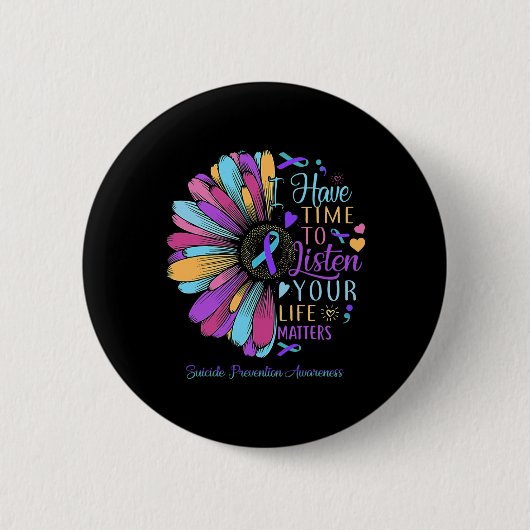 Prävention Bewusstsein, ich habe Zeit, Ihr i Button (Vorderseite)