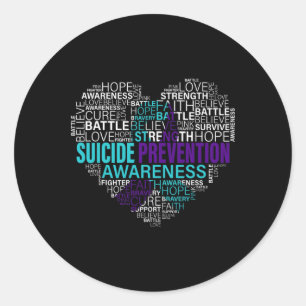 Prävention Bewusstsein kämpfen Hoffnung Starke Kri Runder Aufkleber
