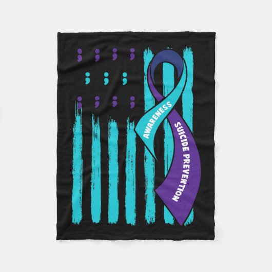 Prävention Bewusstsein Lila und Aquamarin für Son  Fleecedecke (Vorderseite)
