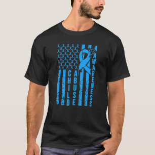 Prävention von Kindesmissbrauch Bewusstsein Blue R T-Shirt