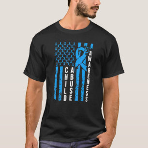 Prävention von Kindesmissbrauch Bewusstsein Blue R T-Shirt
