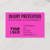 Prävention von Verletzungen Visitenkarte (Rückseite)