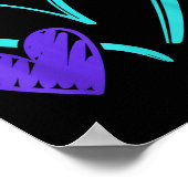 Präventionsbewusstsein Teal Purple Heart Kunst Poster (Ecke)