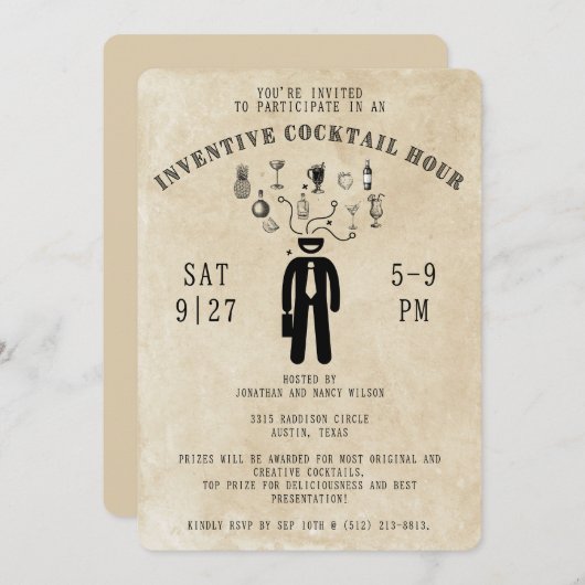 Präventive Cocktail-Stunden-Party Einladung (Vorne/Hinten)