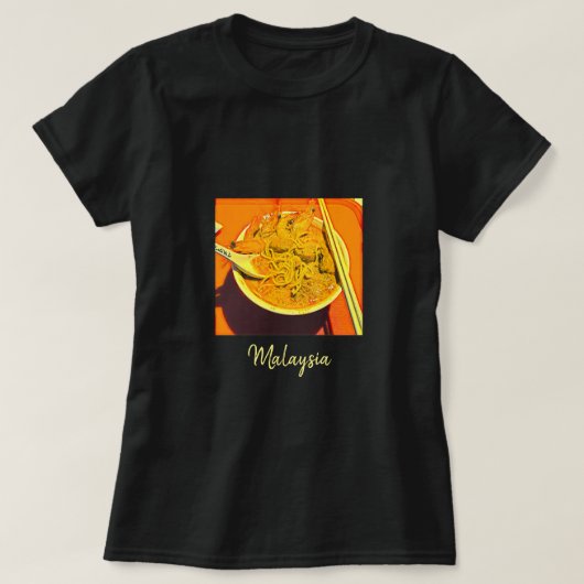 Prawn Laksa Gewürzreise Feinschmecker T-Shirt (Design vorne)