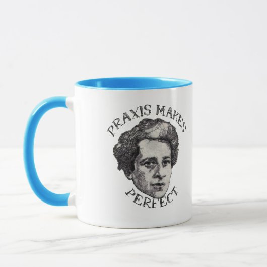 Praxis macht perfekt tasse (Links)