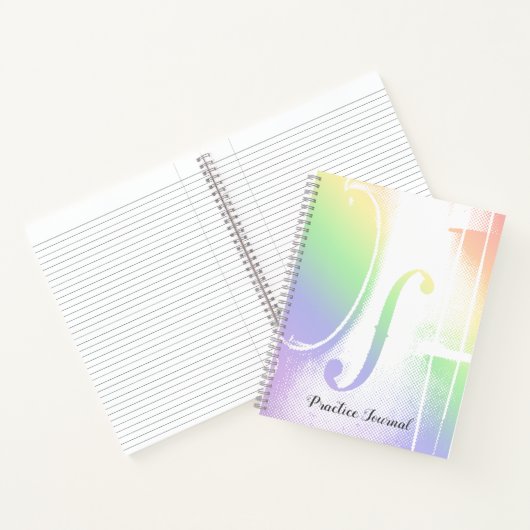 Praxisjournal für Violine Rainbow Notizblock (Innenseite)