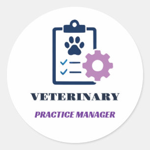 🩺 Praxismanager Tierklinik-Team 🩺 Runder Aufkleber