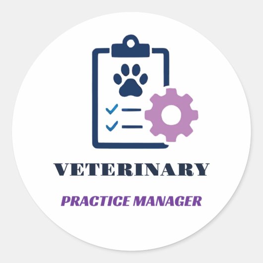 🩺 Praxismanager Tierklinik-Team 🩺 Runder Aufkleber (Vorderseite)