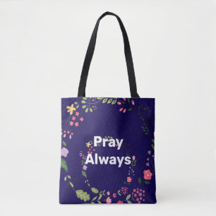 Pray Always Logo Navy Tasche