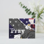 Pray - American Flag and Eagle Postcard Postkarte (Stehend Vorderseite)