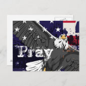 Pray - American Flag and Eagle Postcard Postkarte (Vorne/Hinten)