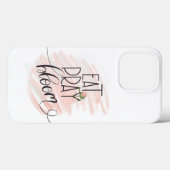 Pray Bloom Pink Rose Monogram Name essen Case-Mate iPhone Hülle (Rückseite (Horizontal))