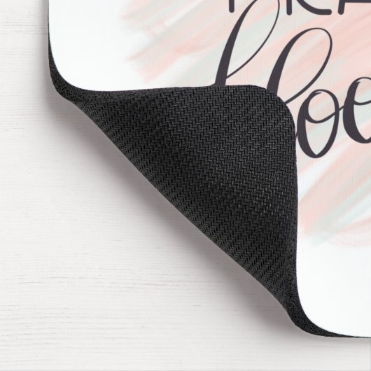 Pray Bloom Pink Rose Monogram Name essen Mousepad (Ecke)