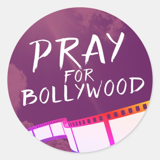 Pray for Bollywood Runder Aufkleber (Vorderseite)