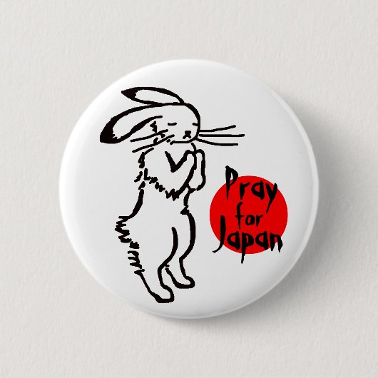 Pray for Japan(1 rabbit) Button (Vorderseite)